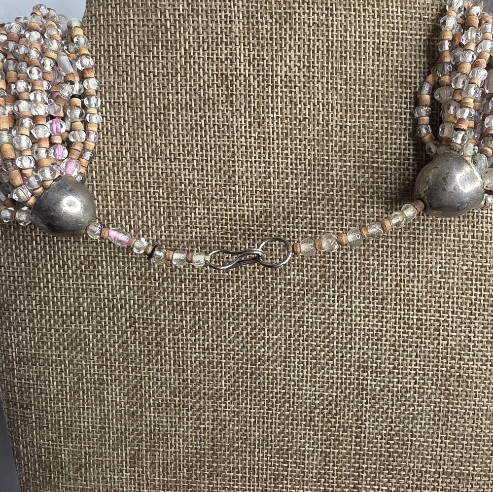 Boho Chic Multi Strand Seed Bead Statement Neckla… - image 3